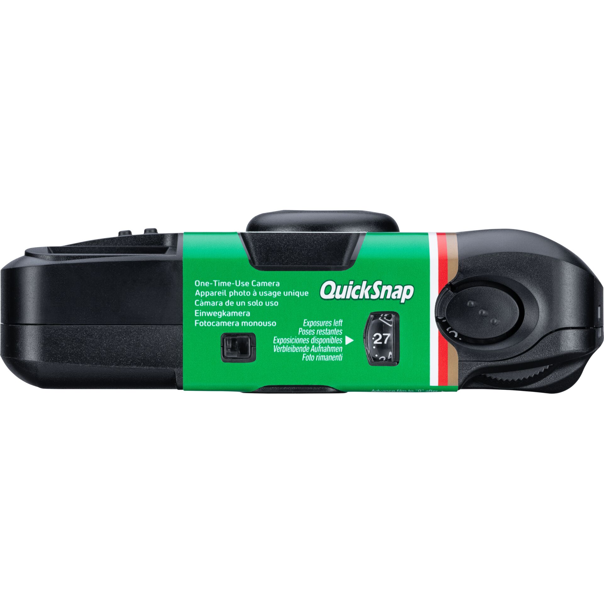 Einwegkamera Quicksnap mit grünem Design, 27 verbleibende Aufnahmen