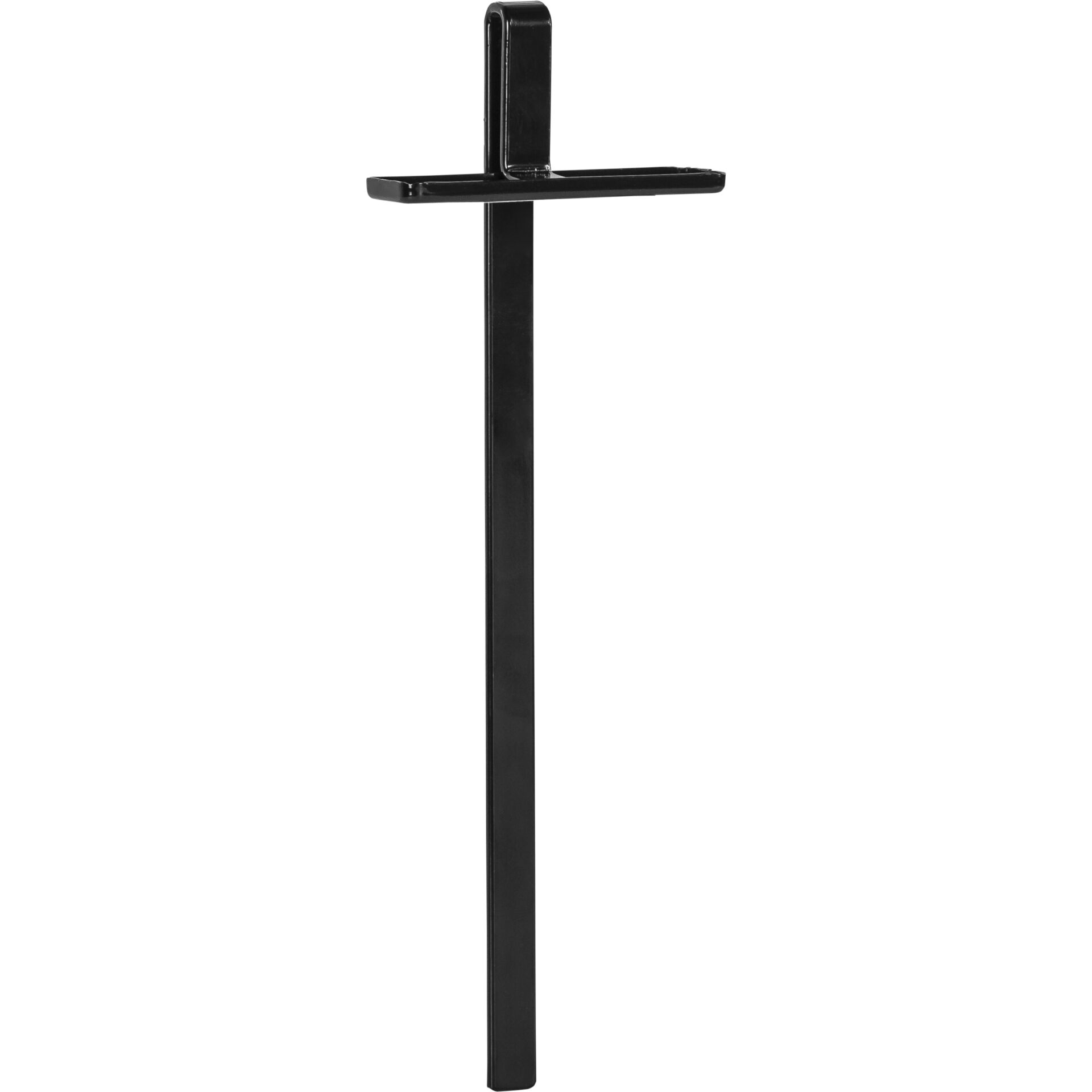 Schwarzer Metall-Baumpfahl mit Haken für Gartenbefestigung