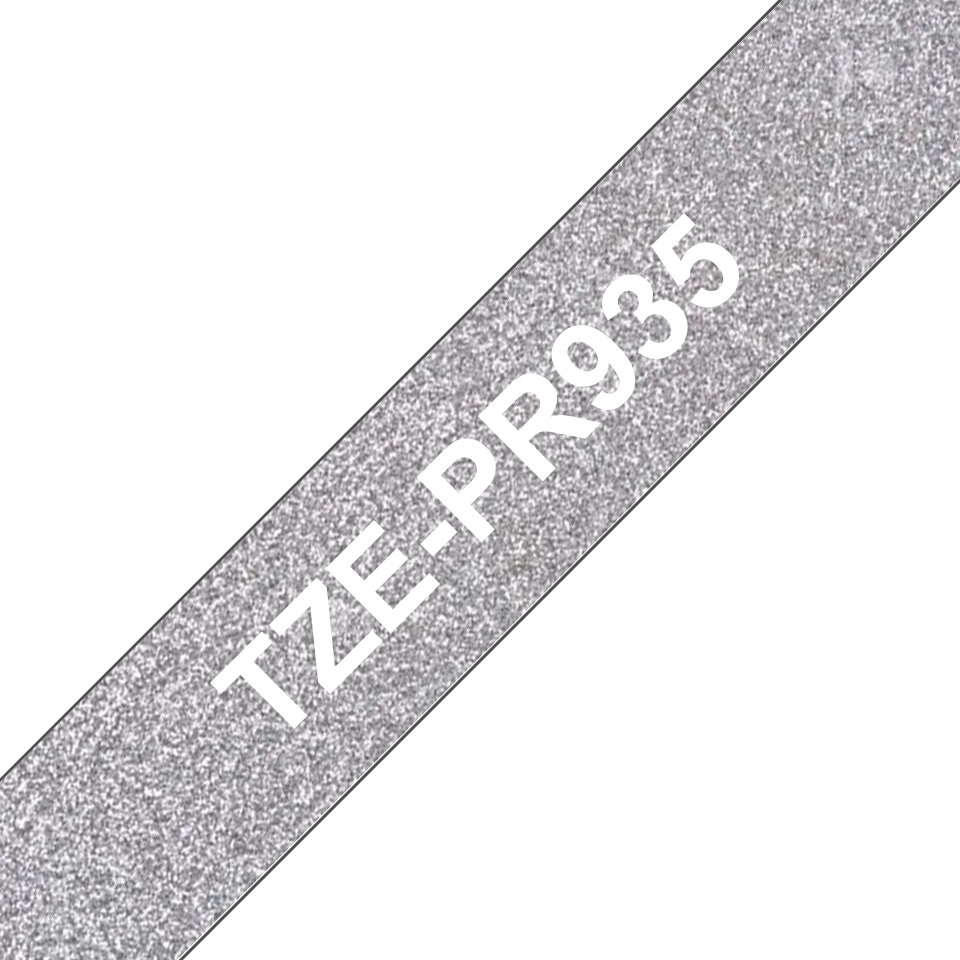 Brother TZe-PR935 Etiketten erstellendes Band Weiß auf Silber