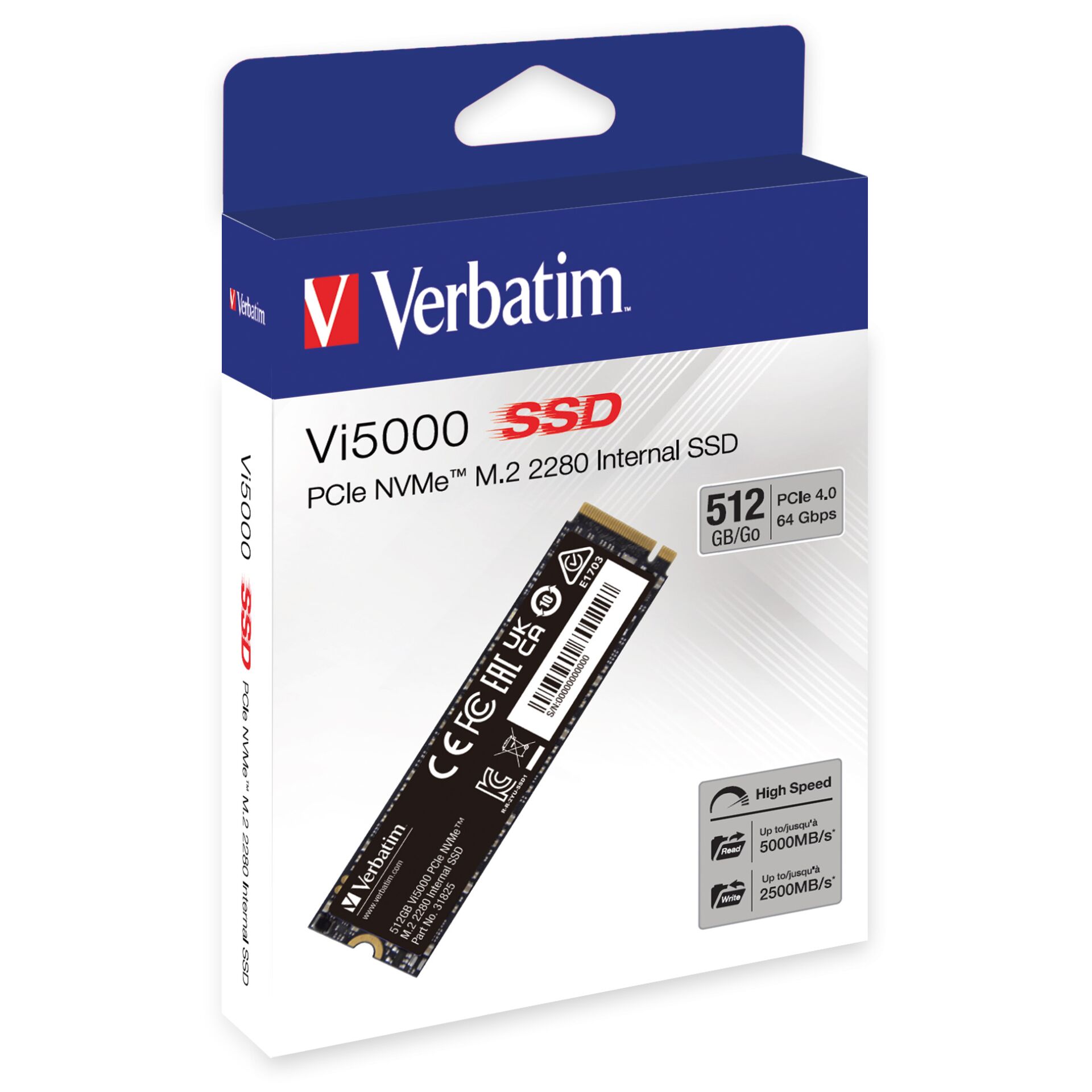 Verbatim Vi5000 M.2 SSD    512GB PCIe4 NVMe                 31825 828704_04