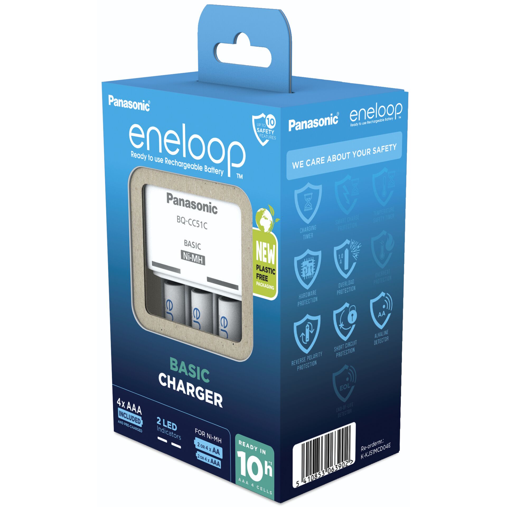 Pansonic Eneloop Basic Charger BQ-CC51 inkl. 4xAAA K-KJ51MCD04E