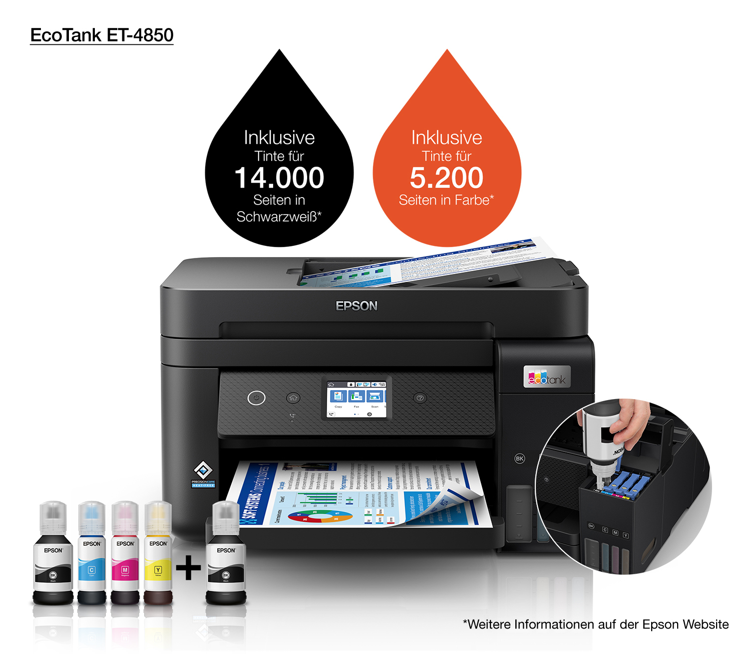 Epson EcoTank ET-4850 4in1 Tintenstrahl MFP Tintentanksystem 93168228_7727601210