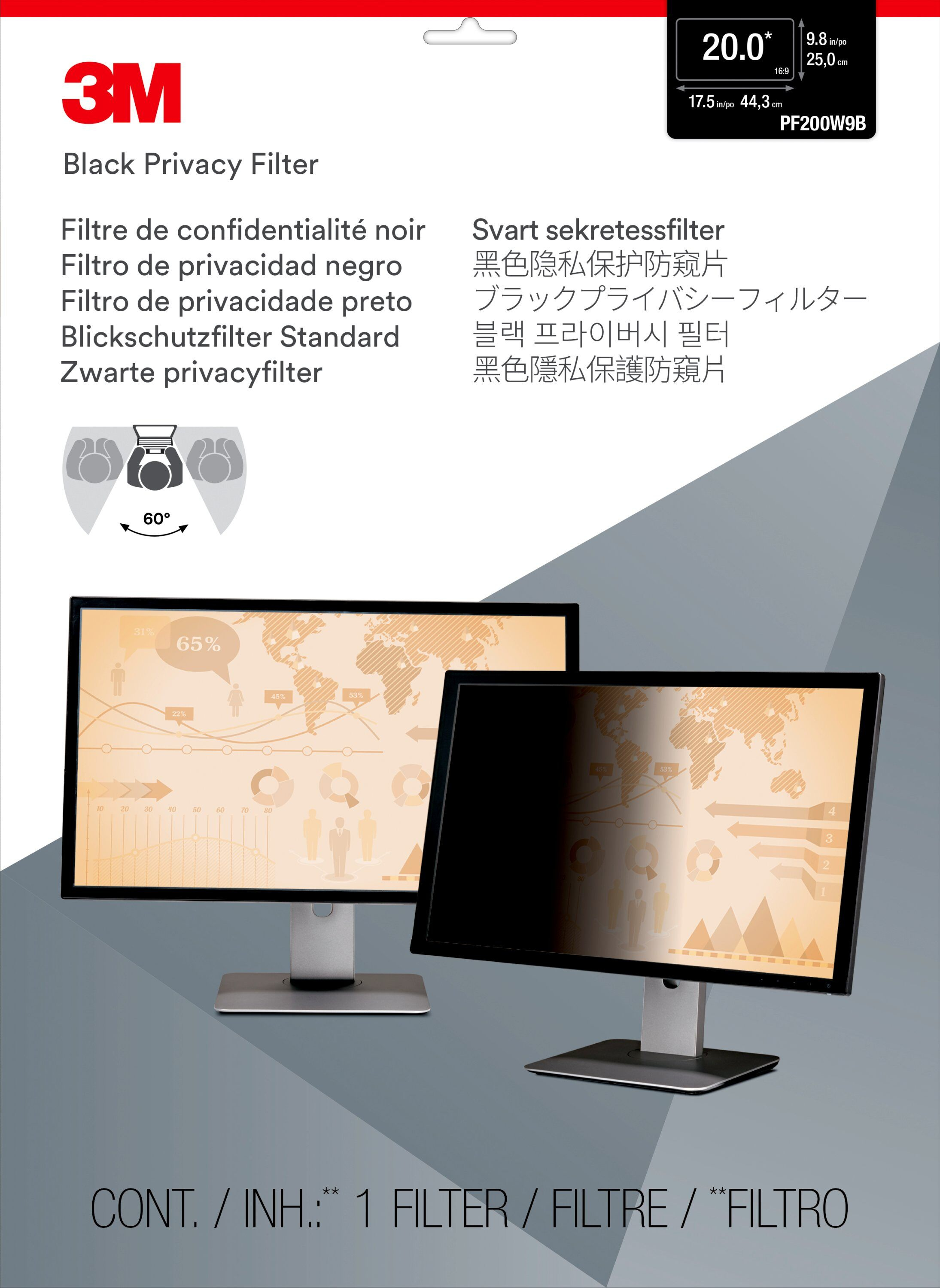 3M Blickschutzfilter für 20" Breitbild-Monitor