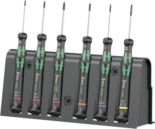 WERA 2050/6 Elektroniker Schraubendrehersatz + Rack