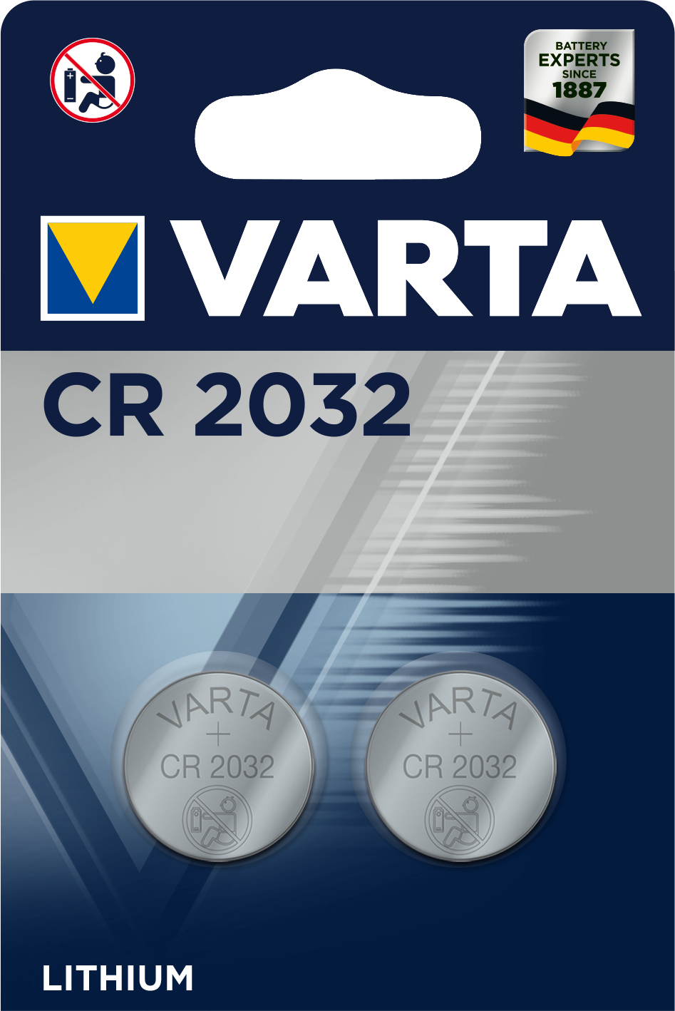 VARTA Knopfzellenbatterie Electronics CR2032 Lithium 2er-Pack