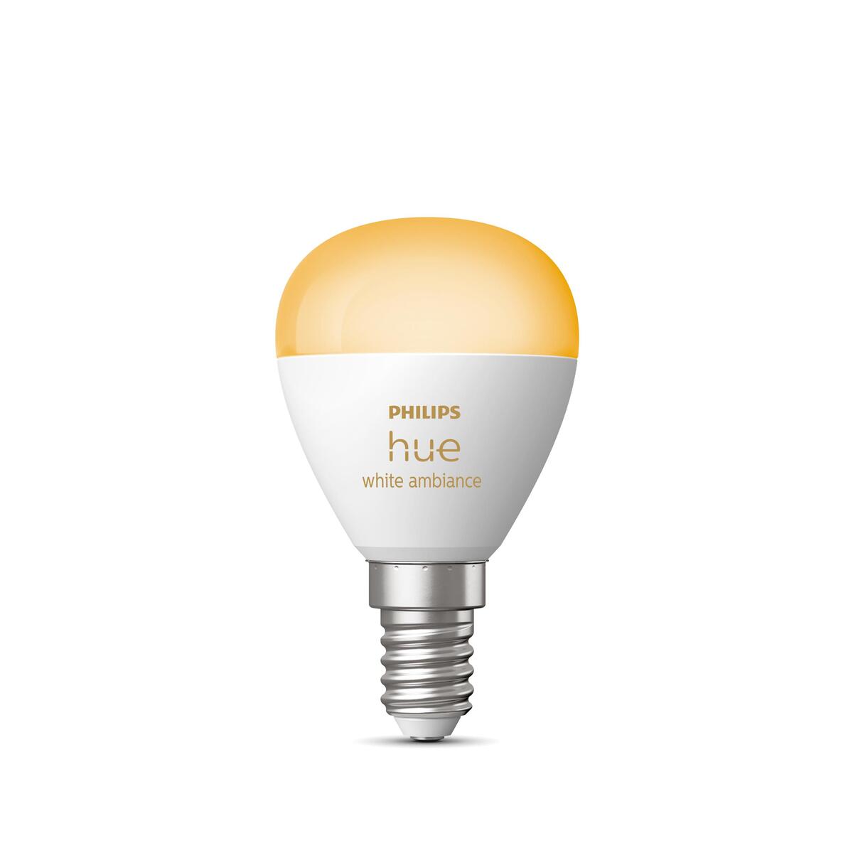 100000042652H Philips Hue White Amb. E14 Luster Tropfen Einzelpack 470lm