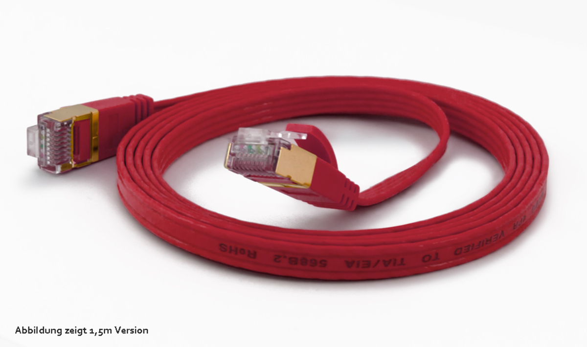 wantecWire Patchkabel CAT6A extraflach FTP rot 10m