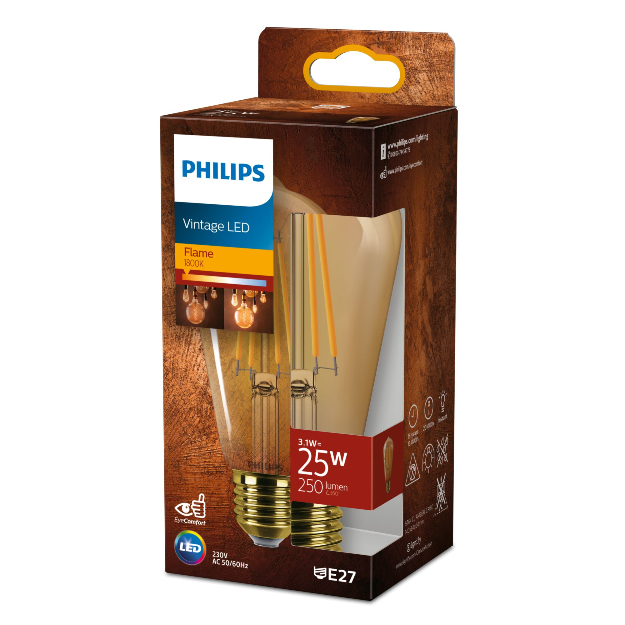 Philips LED classic Dekolampe Gold 25W E27 warmweiß Edison 6d0805a6390512c9edc9c517d1e5bda3