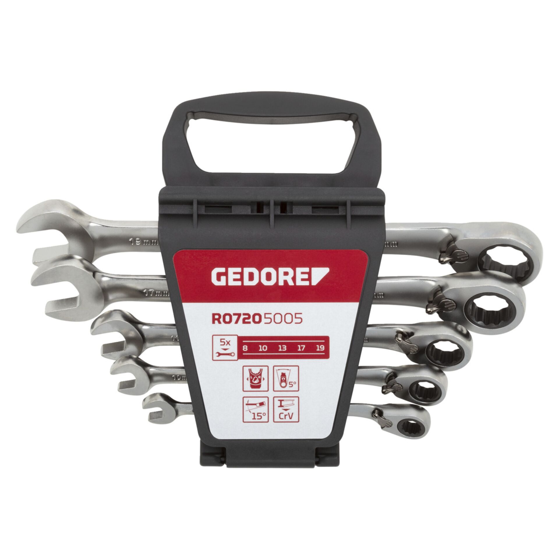 GEDORE red Ringratschenmaulschl. Satz 8-19 5-teilig 820451_00