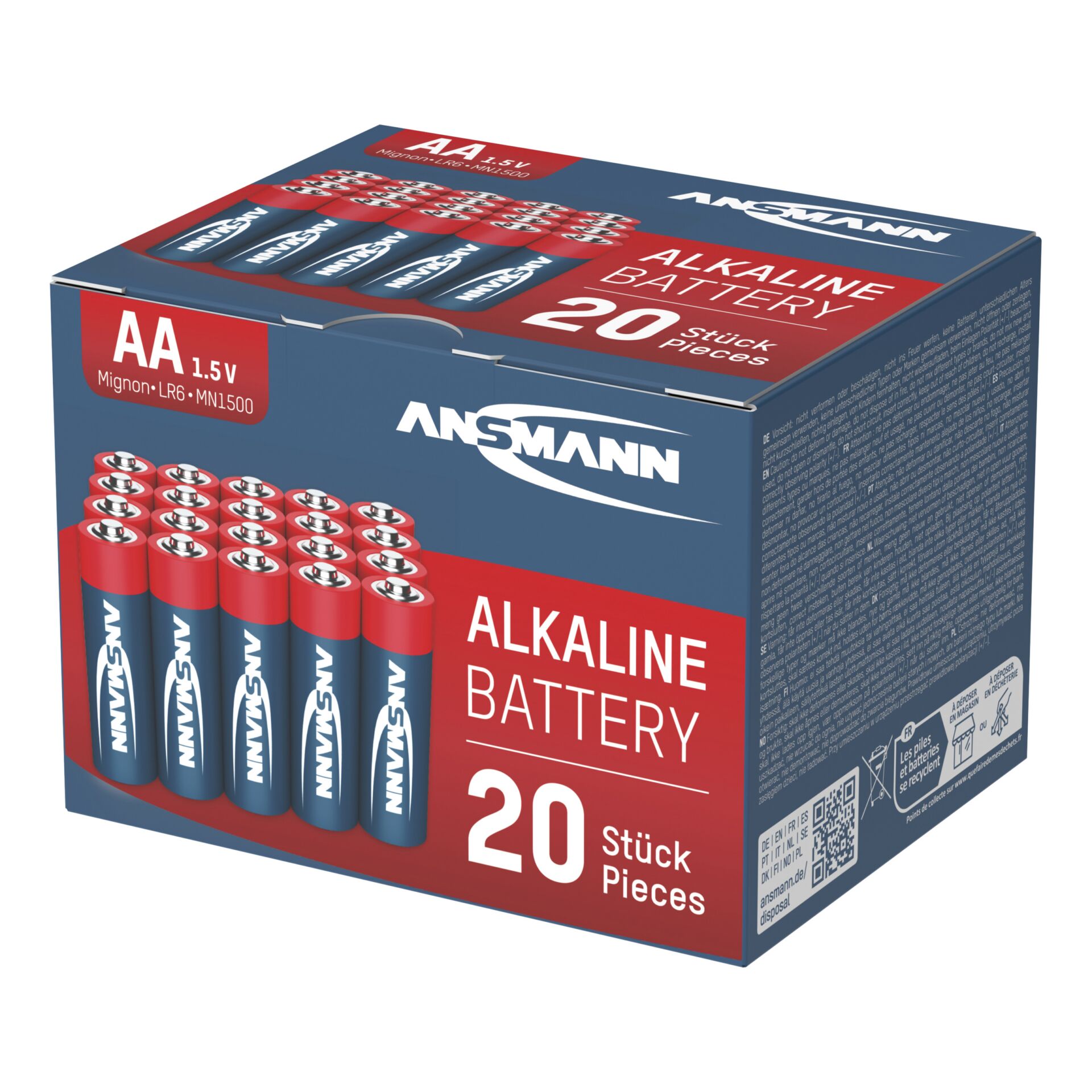 1x20 Ansmann Alkaline Mignon AA LR 6 red-line Box 429618_01