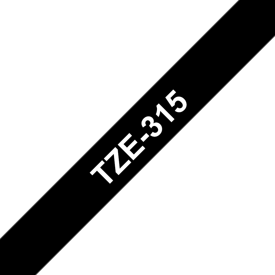 Schriftband TZe-315 (lam.) Weiß auf Schwarz BxL 6mm x 8m – Ansicht 1