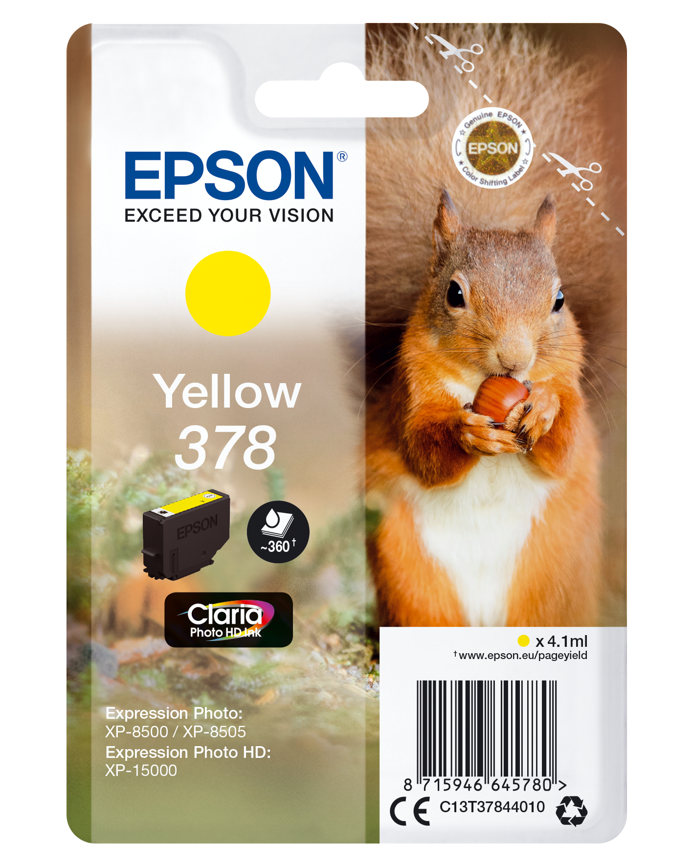 Epson Tintenpatrone 378 Gelb -4,1ml- 37845615_3528112623
