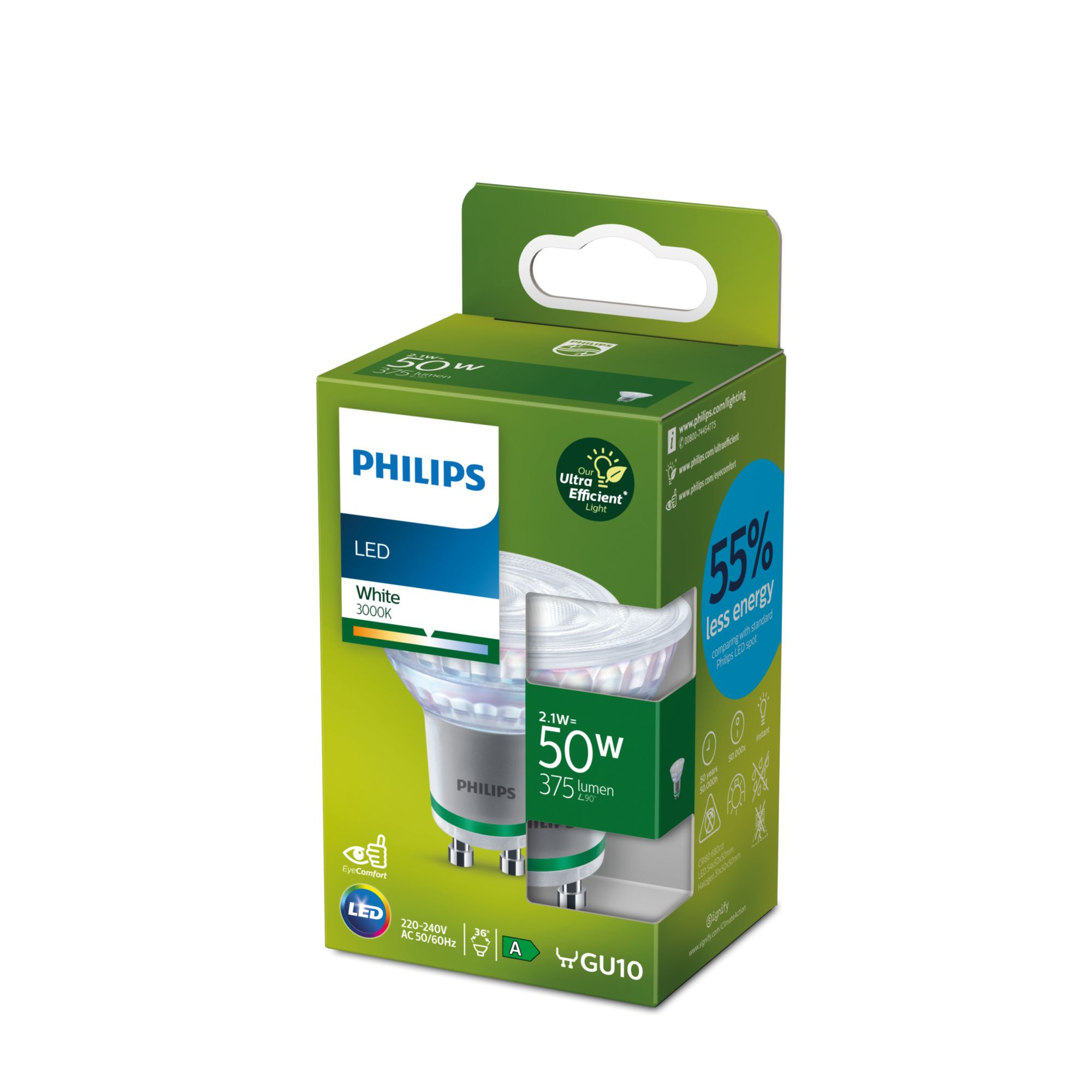 Philips Classic LED-A-Label Lampe 50W GU10 weiß non-dim 5353e642eb8eecfb1aa61d681c9d9b3e
