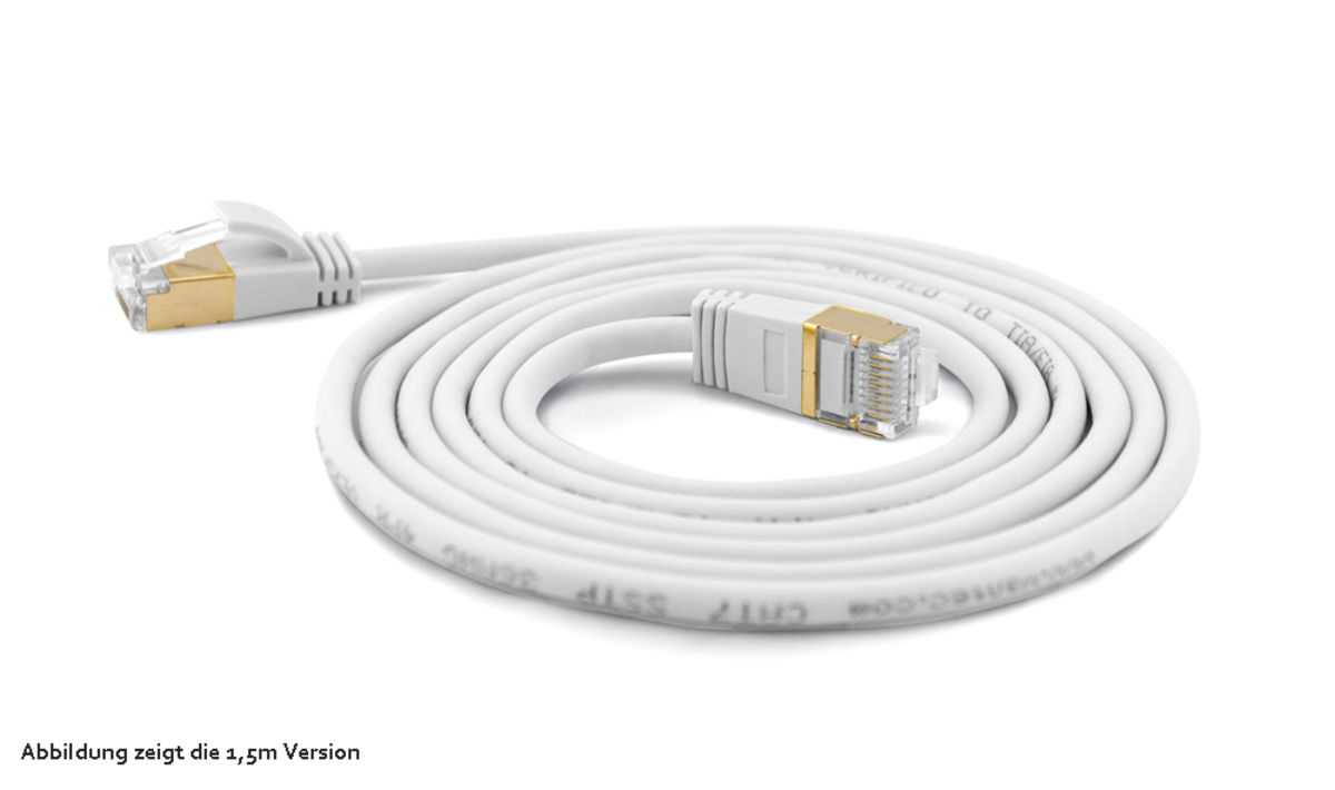 wantecWire Patchkabel CAT7 extradünn SSTP weiss 7,0m