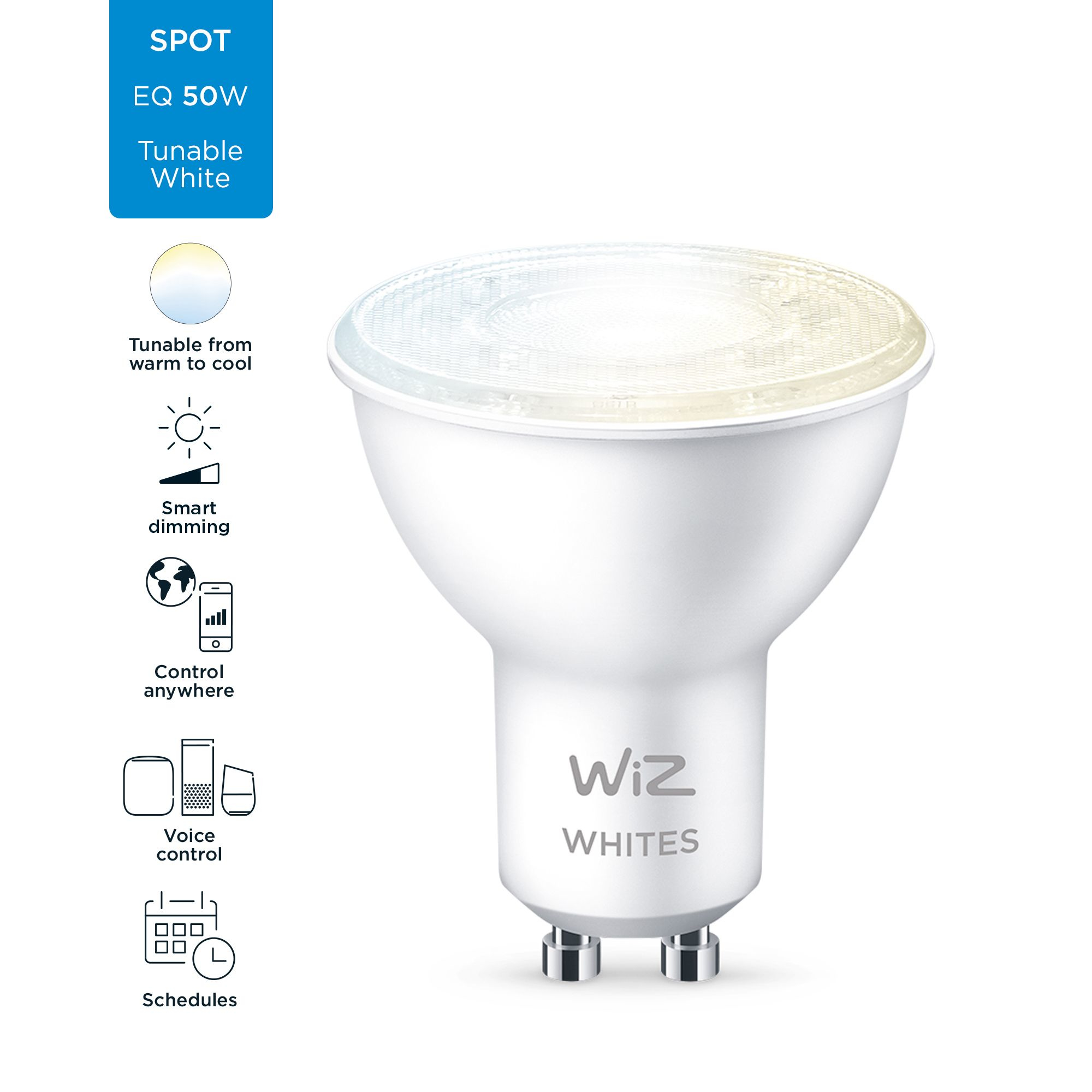 WiZ Wi-Fi BLE 50W GU10 927-65 TW 1PF/6 87224530_4276353733