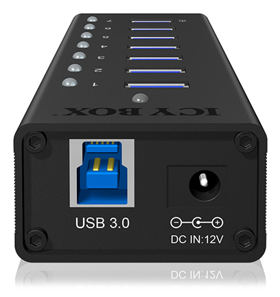 RaidSonic ICY BOX IB-AC618 7-Port USB 3.0 Hub Aluminium – Ansicht 3
