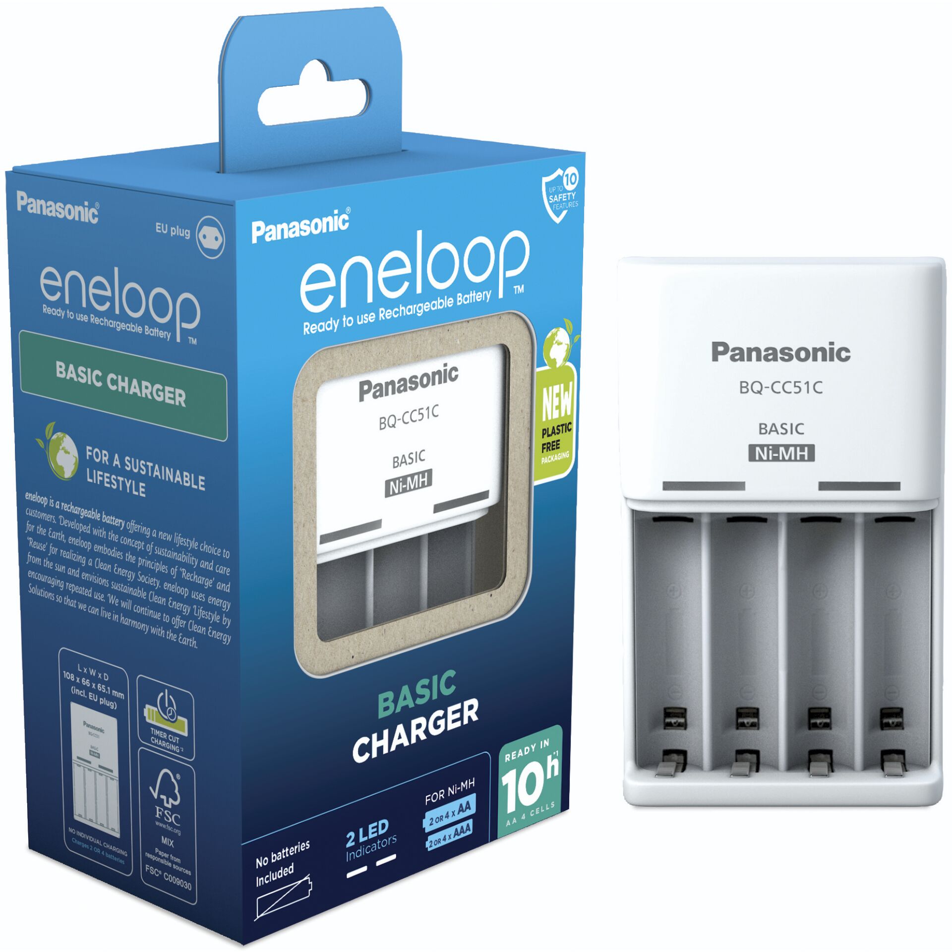 Pansonic Eneloop Basic Charger BQ-CC51E ohne Akkus