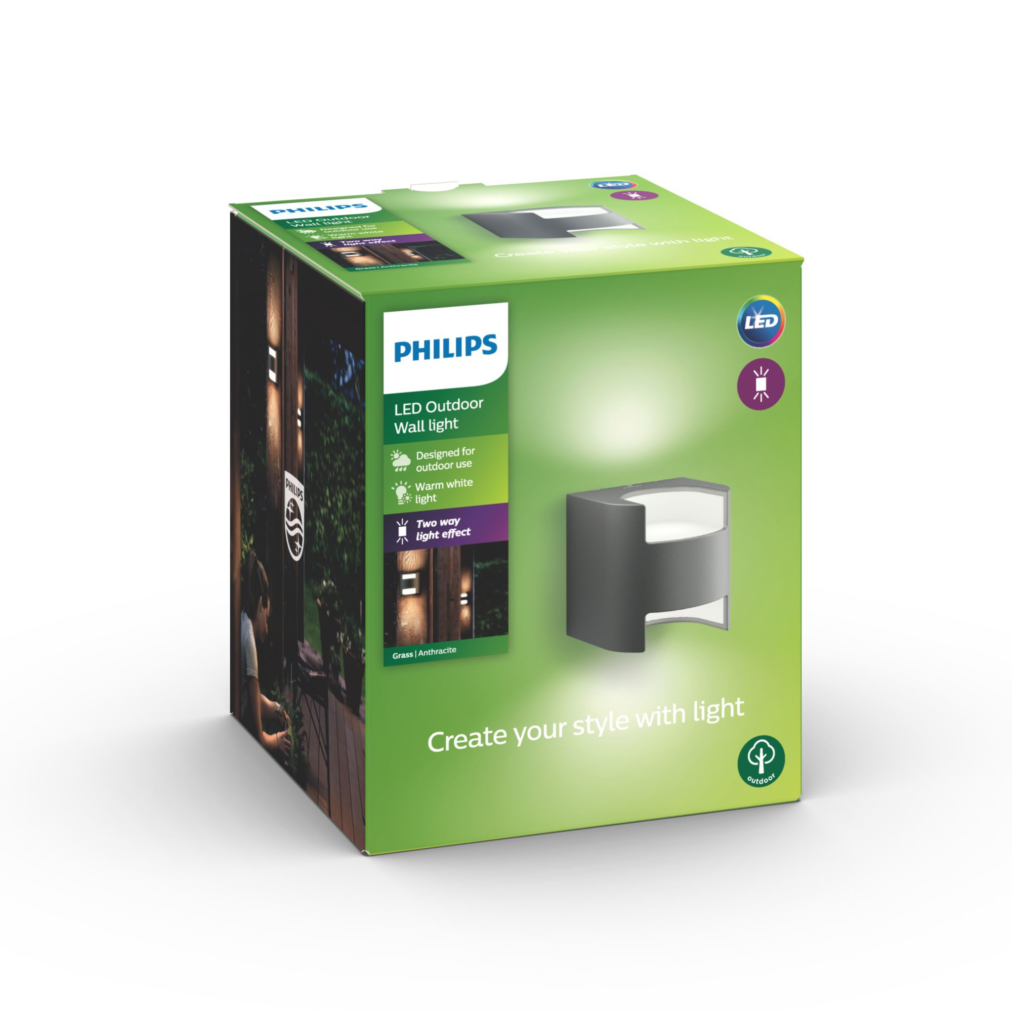 Philips myGarden LED Wandleuchte Grass 800lm Anthrazit 31093015_2838006952