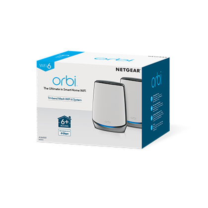 Netgear Orbi AX6000 WLAN-Router Tri-Band (2,4 GHz / 5 GHz / 5 GHz) Gigabit Ethernet Weiß