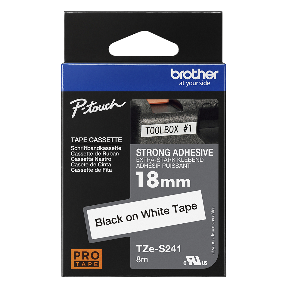 Schriftband TZe-S241 (extra st.) Schwarz auf Weiß 18 mm x 8 m – Ansicht 4