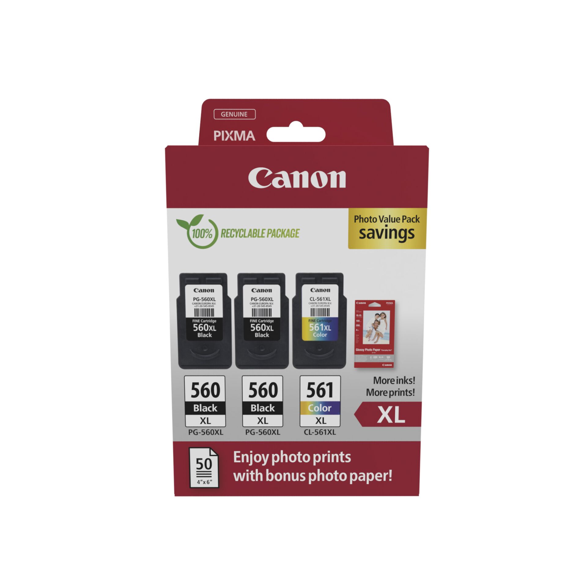 Canon PG-560 XL x2 / CL-561 XL Photo Value Pack 826863_00