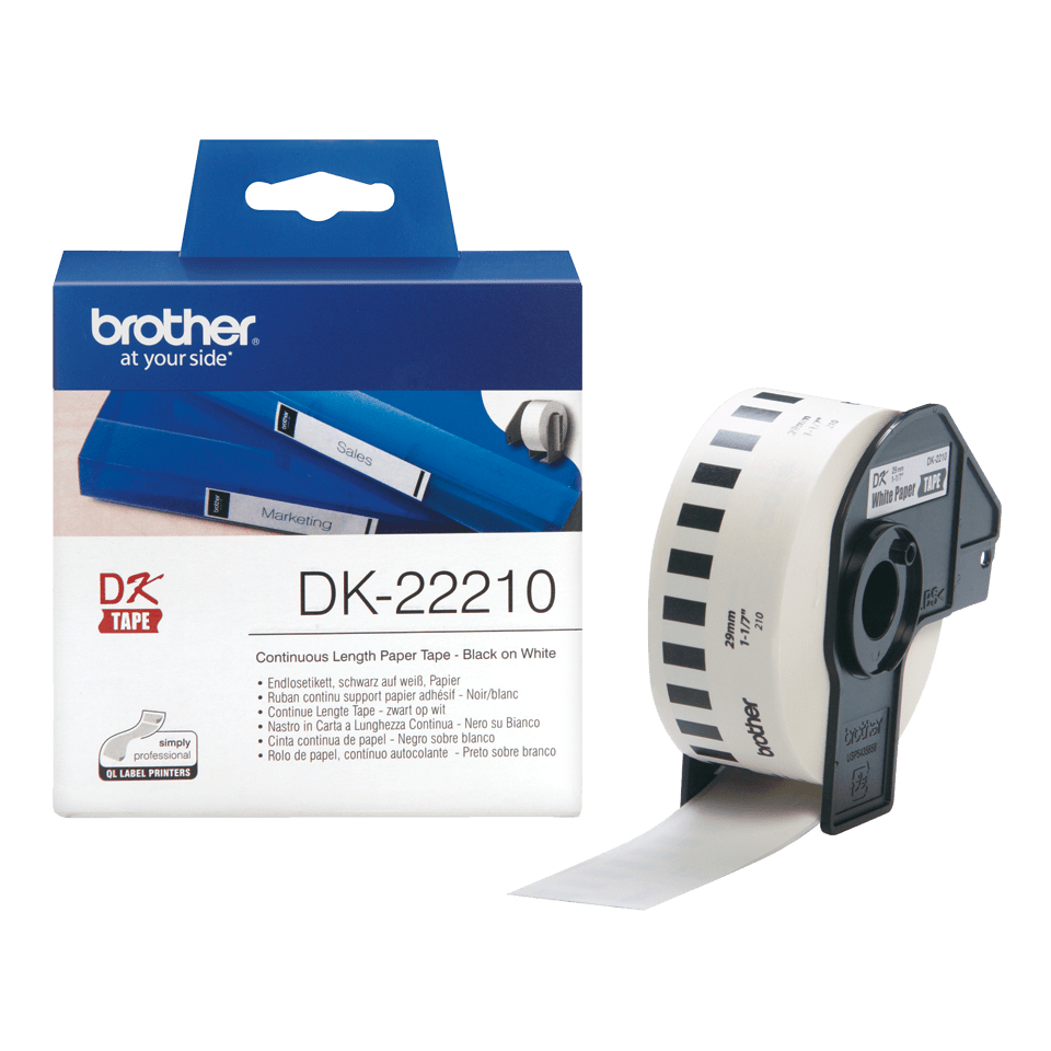 Endlos-Etiketten DK-22210 weiß, 29mm x 30,48m – Ansicht 1