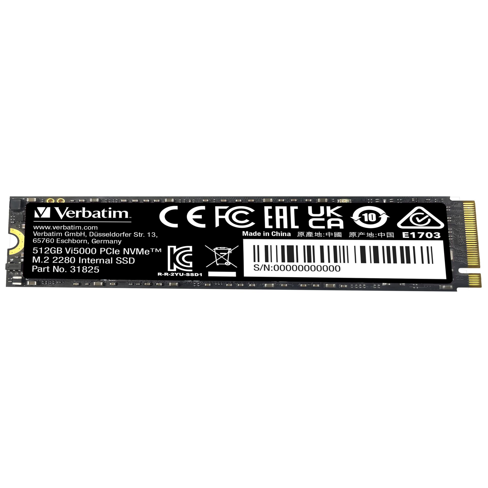 Verbatim Vi5000 M.2 SSD    512GB PCIe4 NVMe                 31825 828704_02