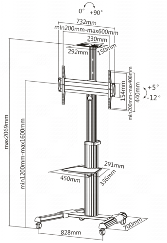 438930_05 "Reflecta TV Stand 70VC-Shelf"
