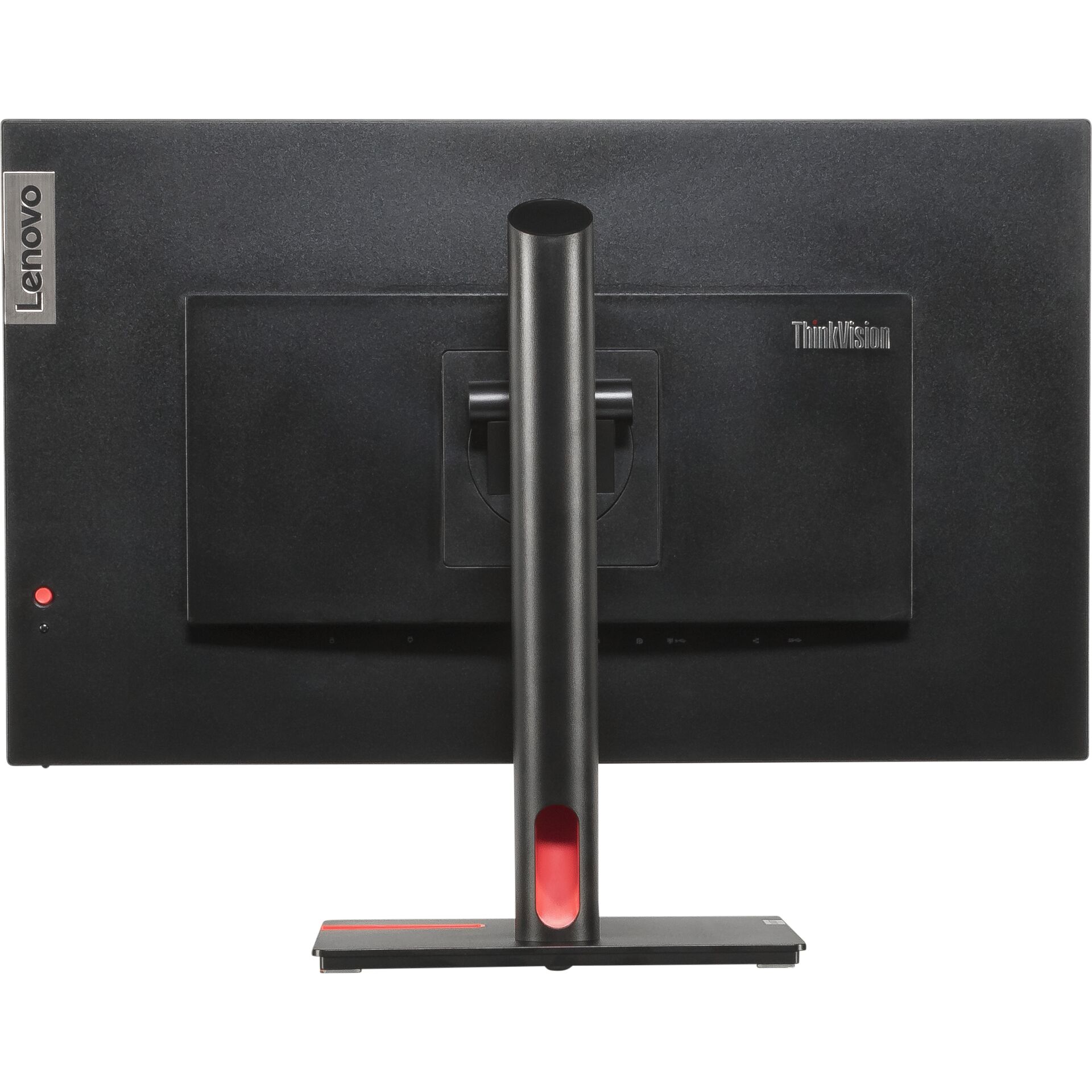 Rückseite eines Lenovo ThinkVision Monitors mit stabiler Halterung und schlankem Design