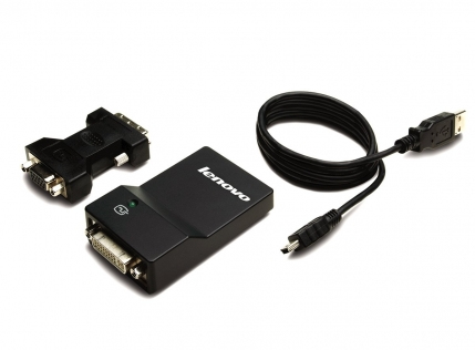 Lenovo USB 3.0 - DVI/VGA USB A DVI/VGA Schwarz Kabelschnittstellen-/adapter