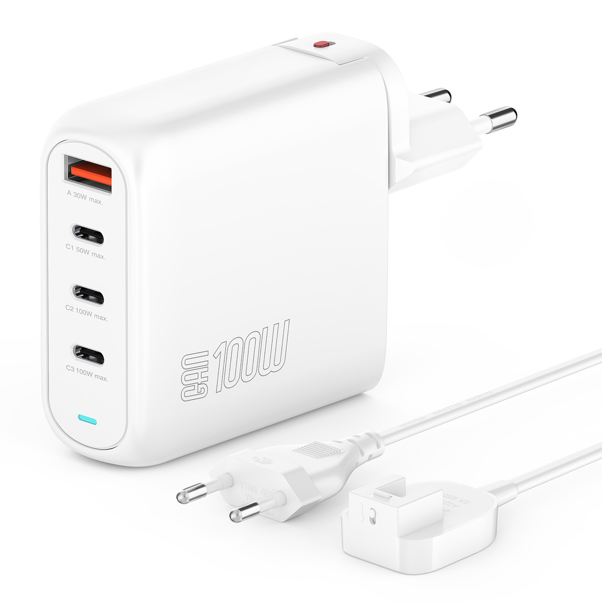 4Smarts Ladegerät GaN Flex Pro 100W 3 USB-C+1 USB-A, weiß