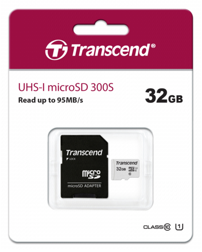 Transcend microSDHC 300S-A  32GB Class 10 UHS-I U1