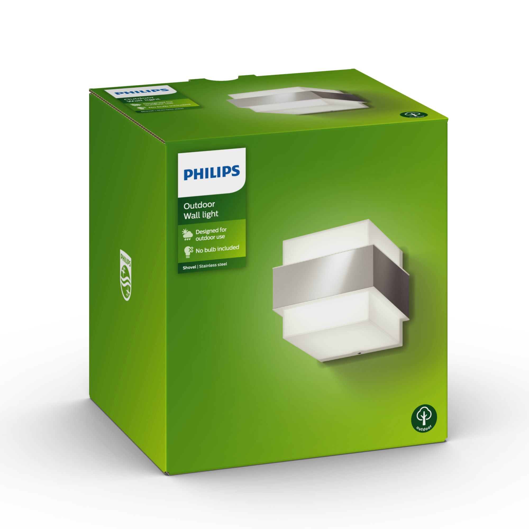 Philips Shovel Wandleuchte exkl LM 1x9,5W Edelstahl 36273268_0766816318