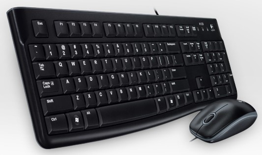Logitech USB Keyboard und Maus MK120 schwarz