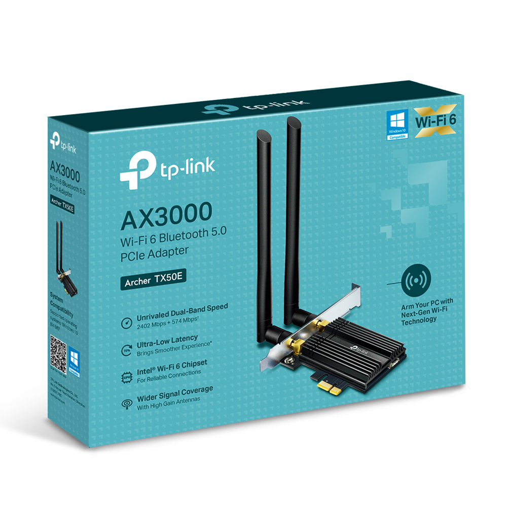 TP-Link Archer TX50E AX3000 Wi-Fi 6 BT 5.0 PCI Express Adapter 79021536_3820645278