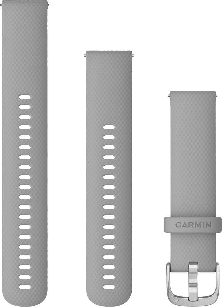 Garmin Ersatzarmband 20mm Silikon Hellgrau/Silber Schnalle