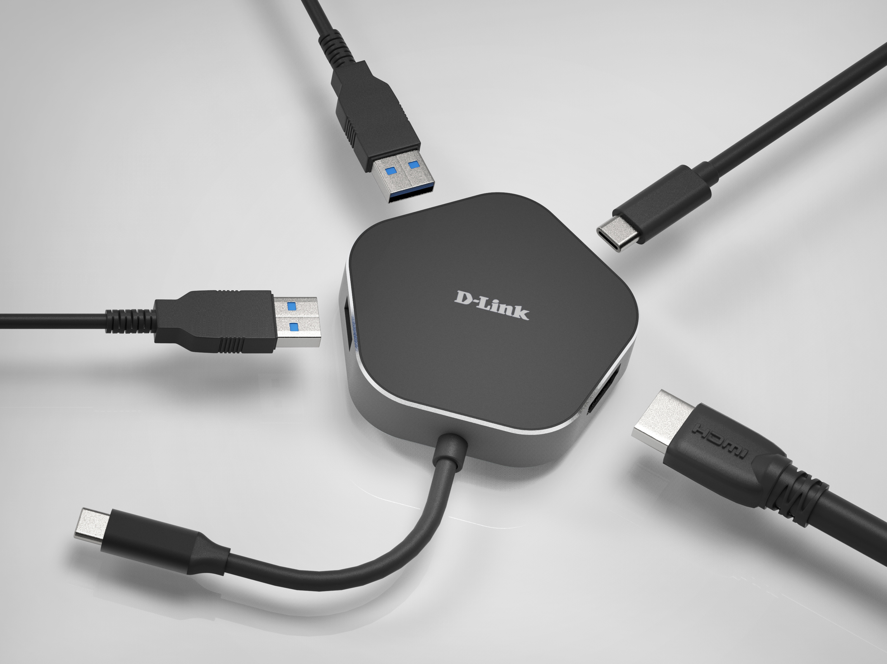 D-Link DUB-M420 Notebook-Dockingstation & Portreplikator Verkabelt Thunderbolt 3 Schwarz, Silber