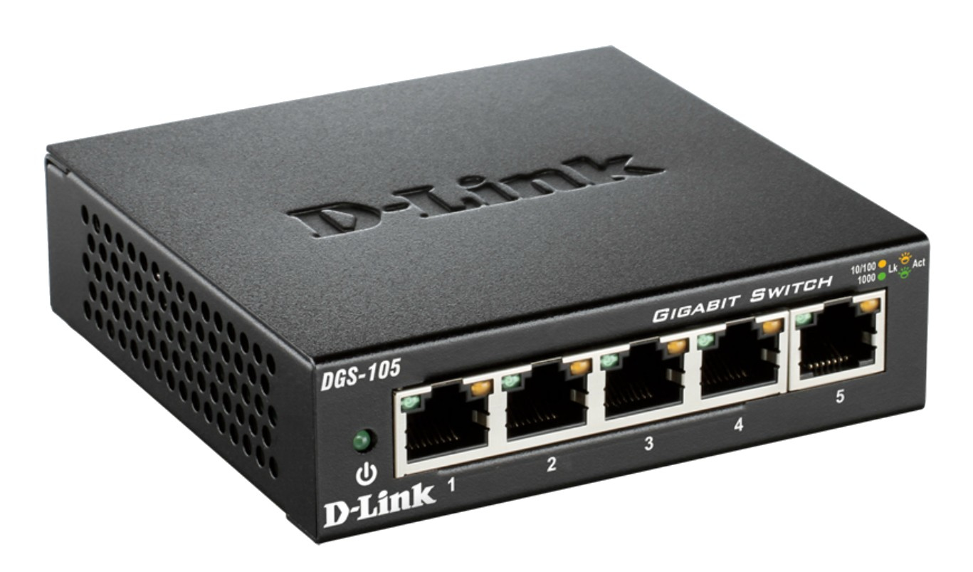D-Link DGS-105 Unmanaged network switch Schwarz Netzwerk-Switch