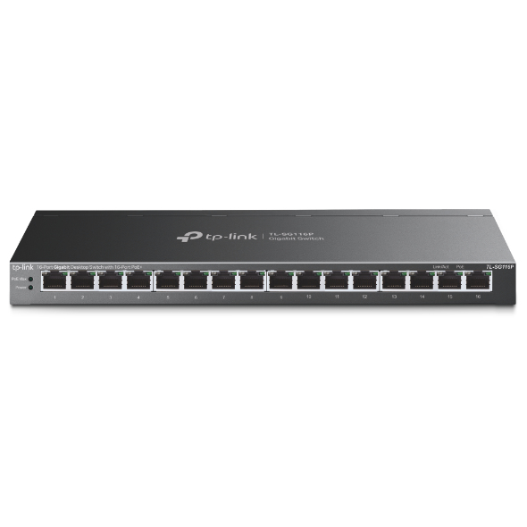 TP-Link TL-SG116P 16-Port Gigabit Desktop Switch 16x PoE+