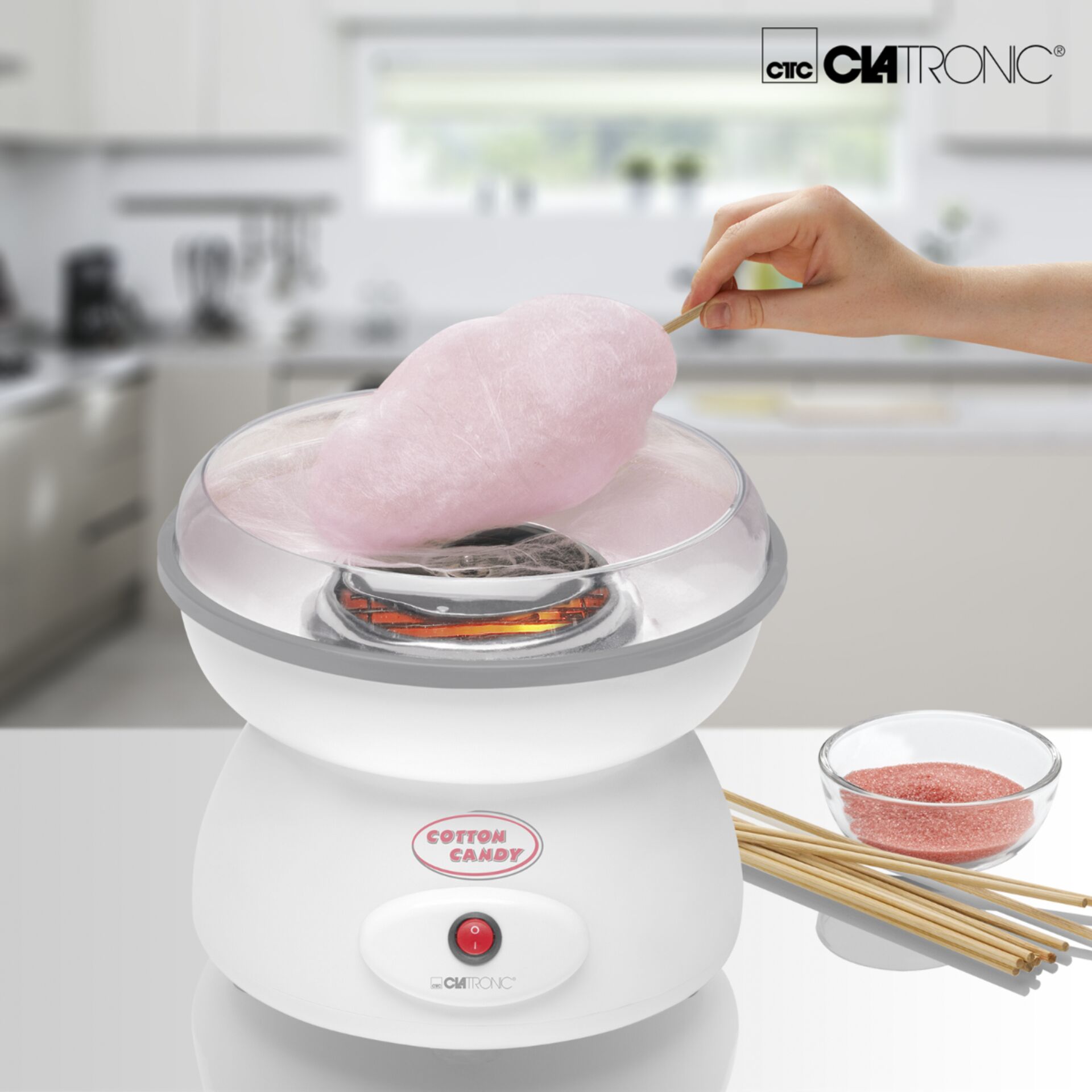 Clatronic ZWM 3478 weiß Zuckerwatte Maschine