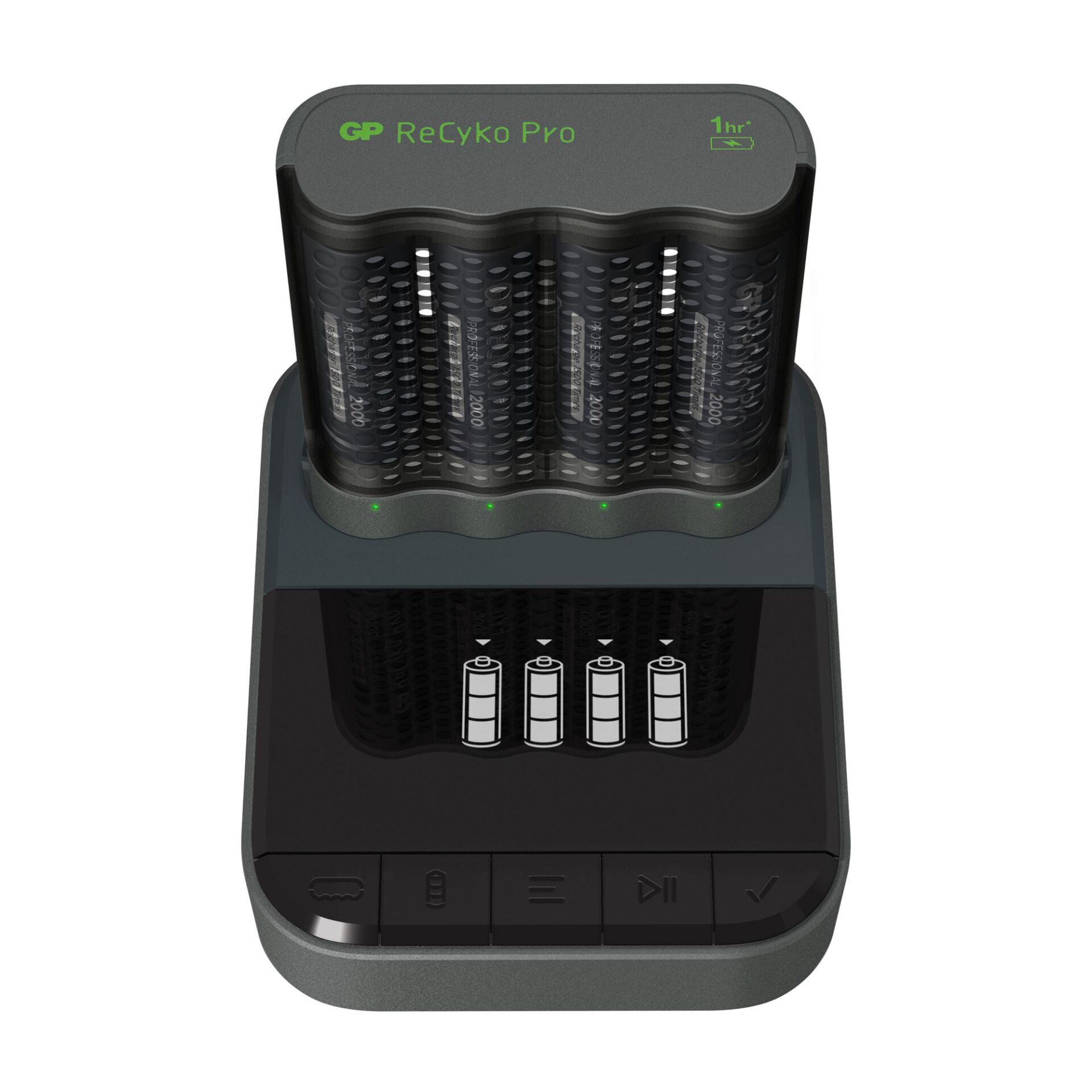 GP ReCyko Pro Dockingstation + 4Port Ladeger./4xAA NiMh 2100mAh