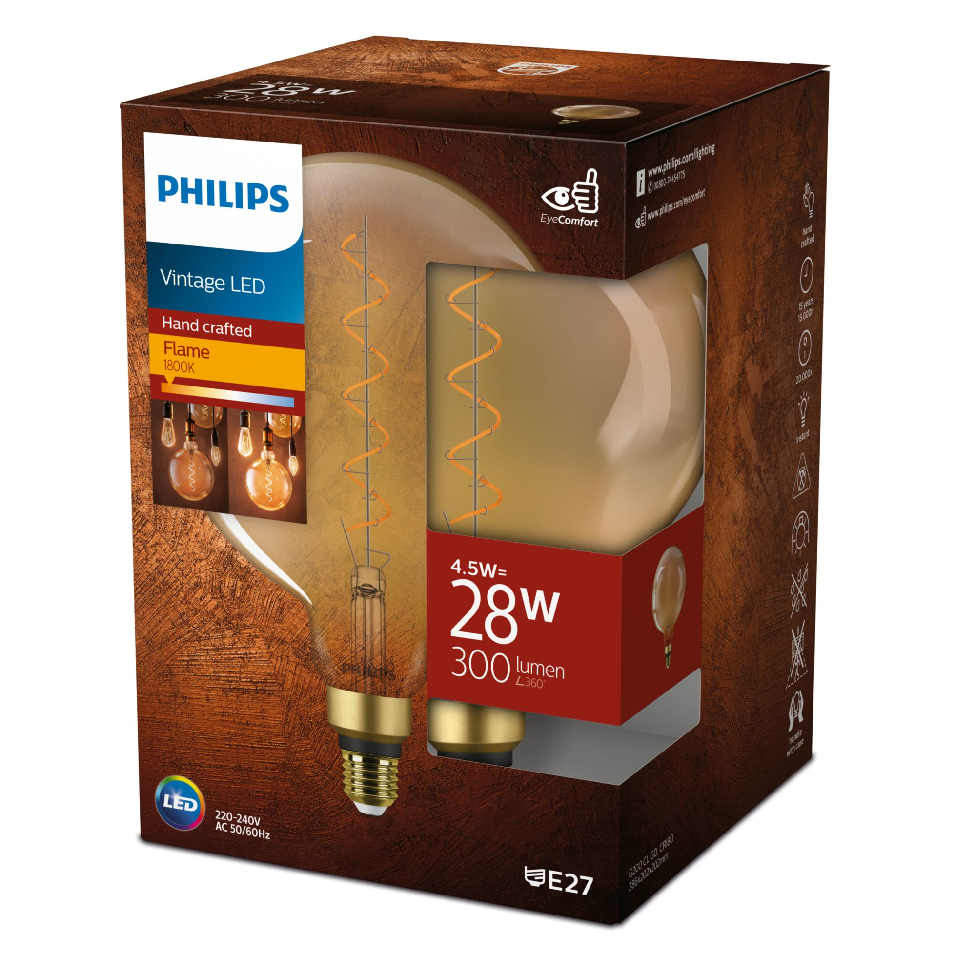 Philips LED Lampe Vintage XL-Globe 25W E27 non-dim gold 1er 92657462_1211486778