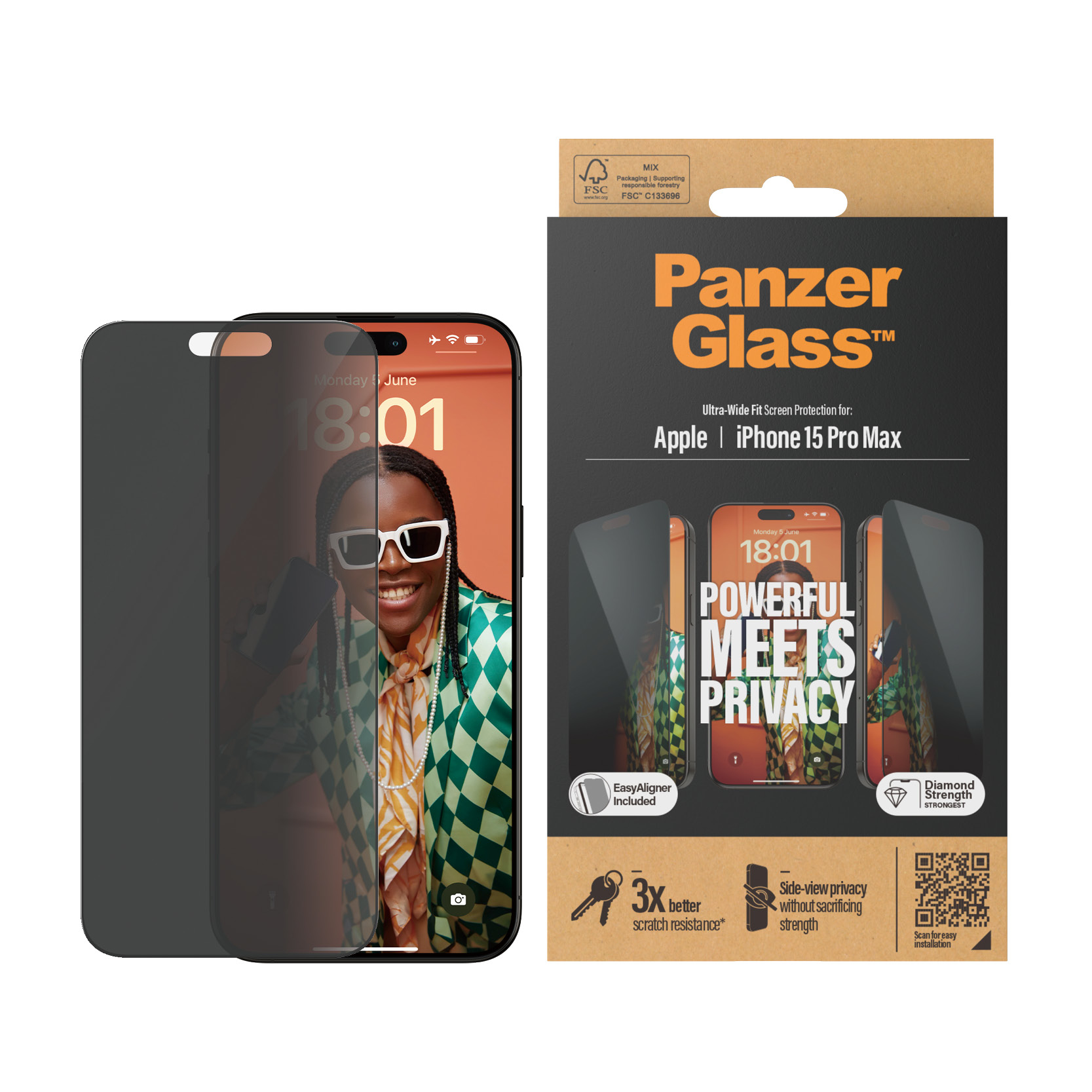 PanzerGlass Privacy Screen Protector iPhone 15 Pro Max UWF b8578772f38c324a972d32d55c25b429d35cc20d