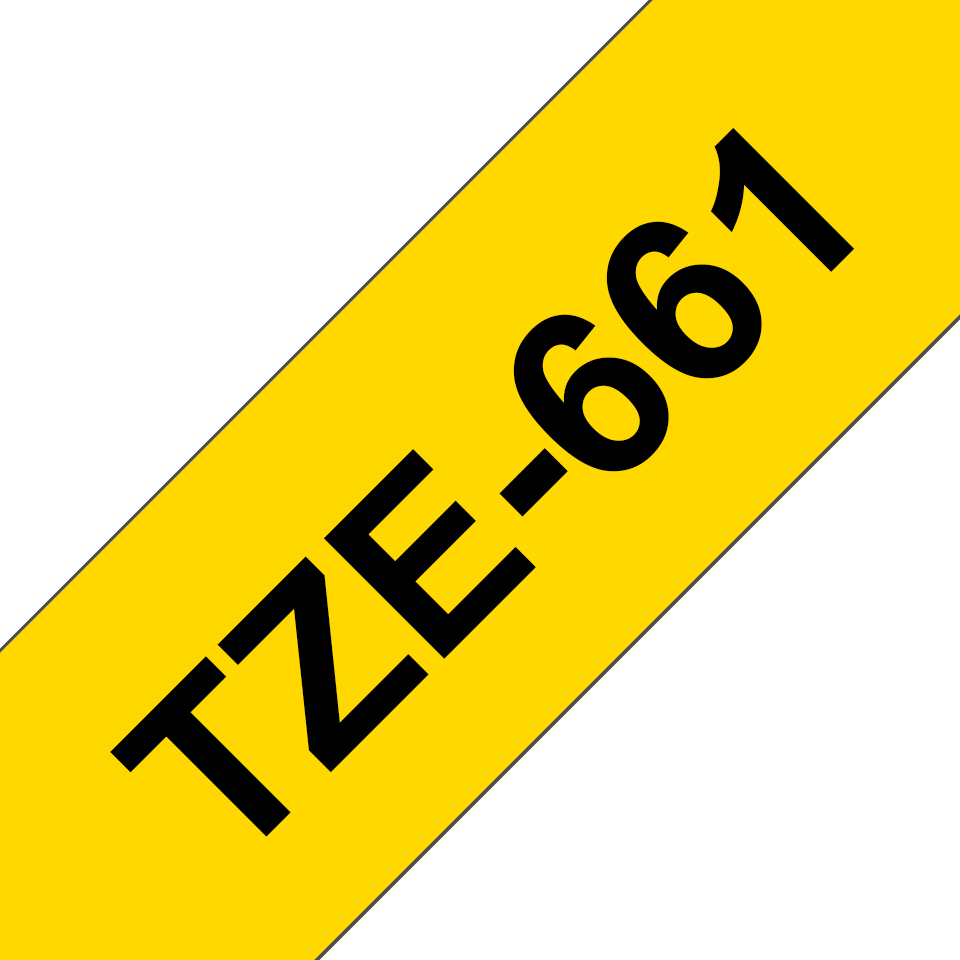 Schriftband TZe-661 (lam.) Schwarz auf Gelb BxL 36mm x 8m – Ansicht 1