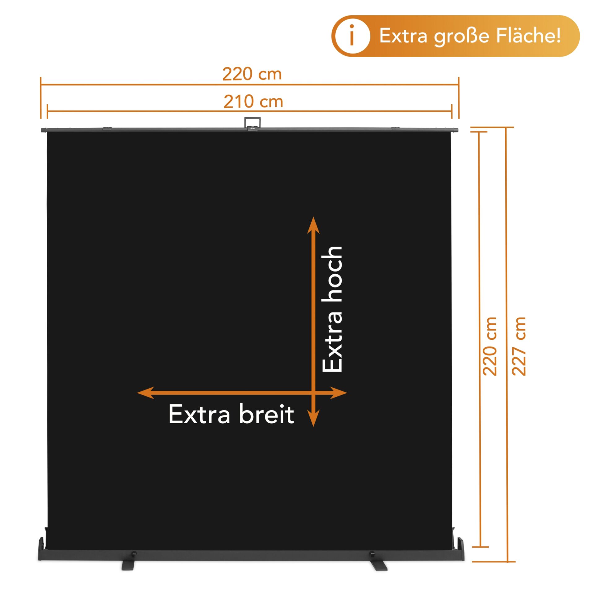walimex pro Roll-up Panel Hintergrund 210x220cm schwarz