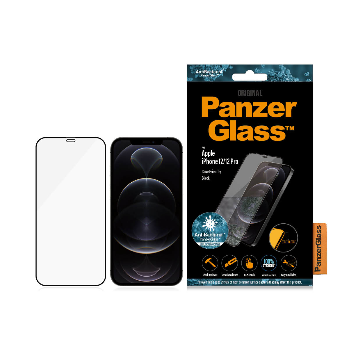 PanzerGlass E2E iPhone 12/ 12 Pro Case Friendly, Antibakteriel 80266770_3943013979