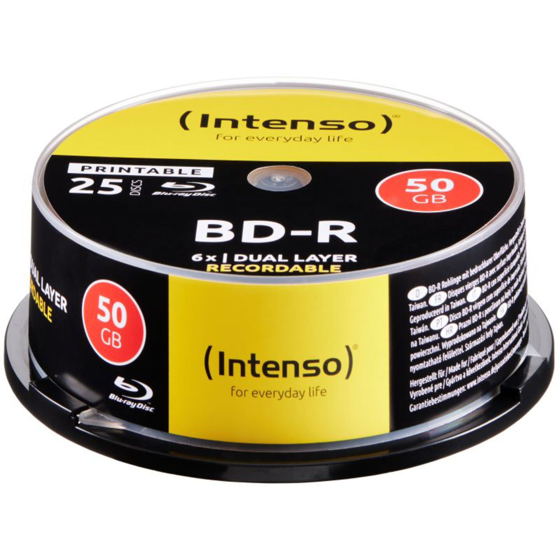 1x25 Intenso BD-R 50GB printable 6x Speed, Cakebox 826114_00