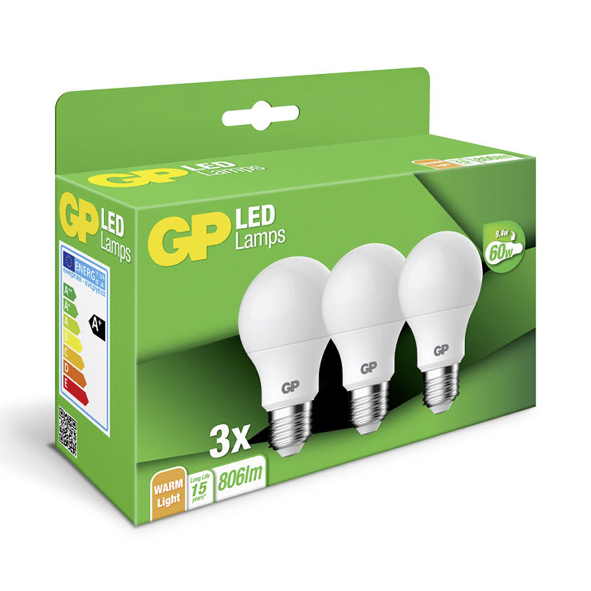 1x3 GP Lighting LED Classic E27 8,6W (60W Ersatz)      GP 087687 587218_02
