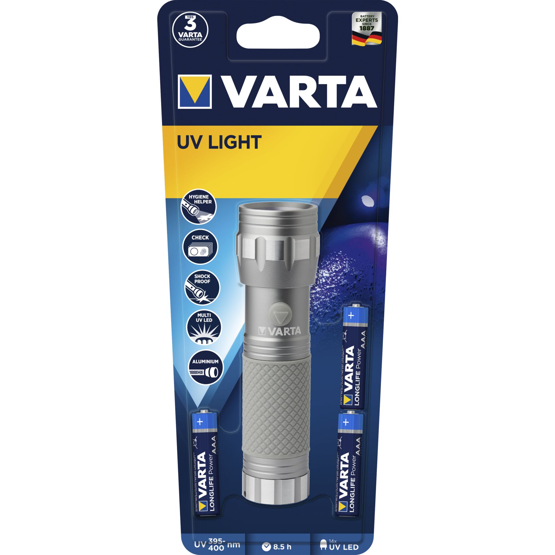 Varta UV-Taschenlampe mit 3xAAA Batterien            15638101421