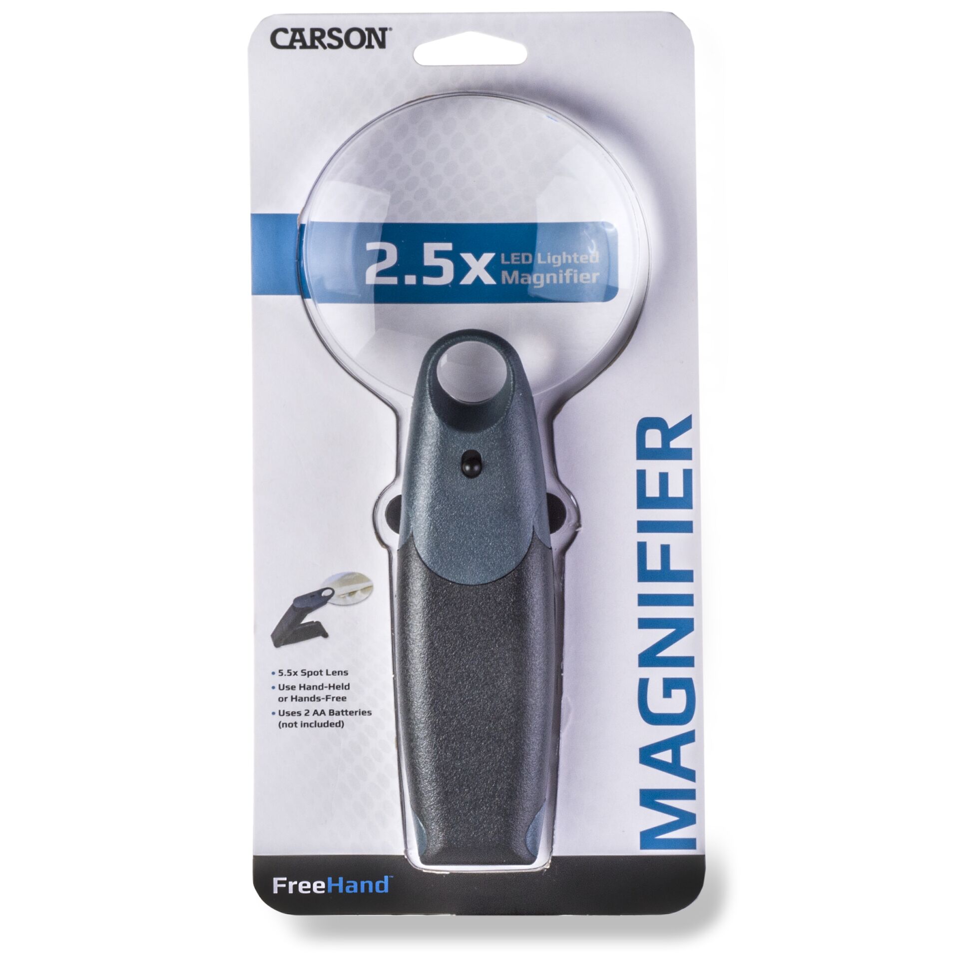 Carson FH-25 FreeHand Lupe mit abknickbarem Griff = Fuß 484764_05